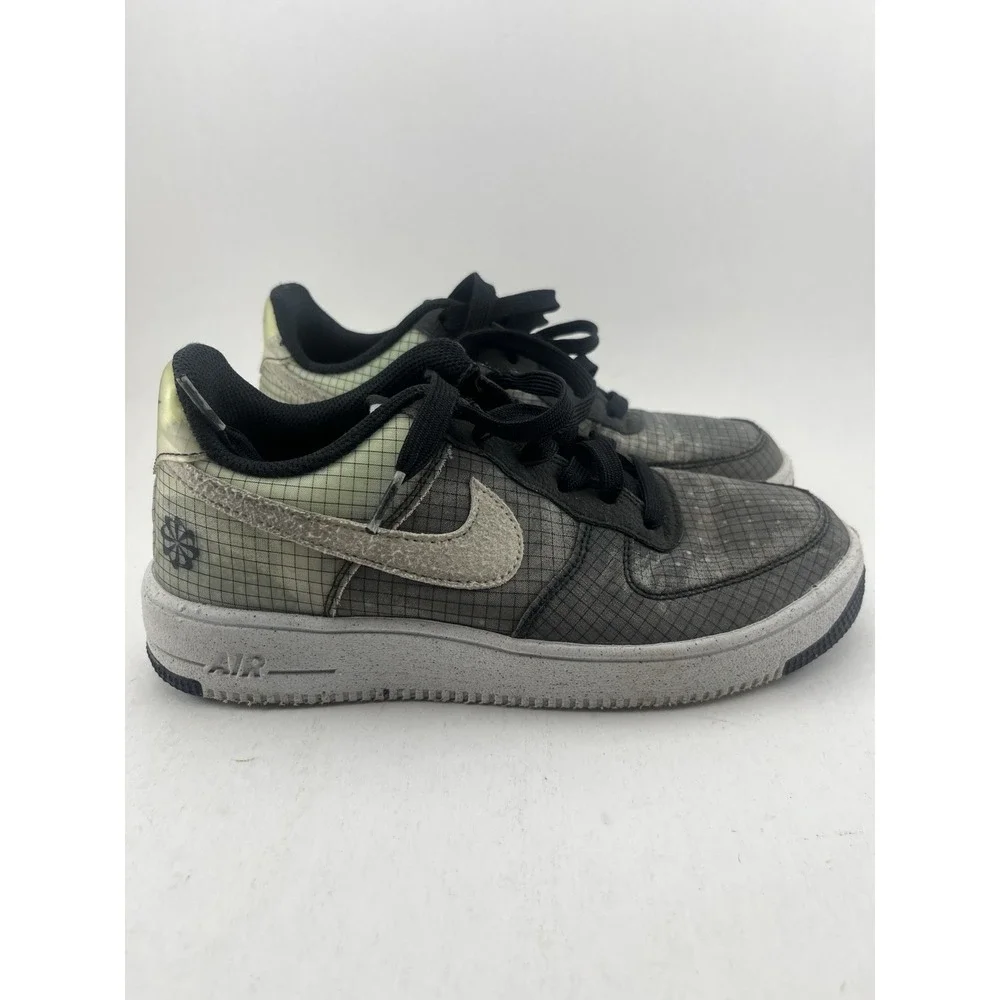 Nike Air Force 1 Low Crater GS Youth Size 6Y Black White Grid Sustainable